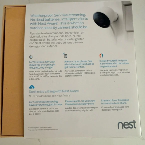 NEST Weatherproof Outdoor Security Camera - 24/7 Live Stream - Picture 3 of 7